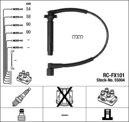 PRZEWODY WYS. NAP. SUBARU LEGACY 2,5 03- NGK 55004