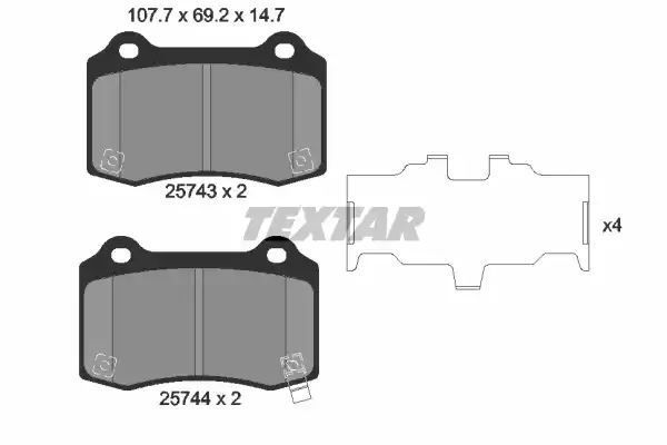 KLOCKI HAM. TESLA T. MODEL S 12- Textar 2574301