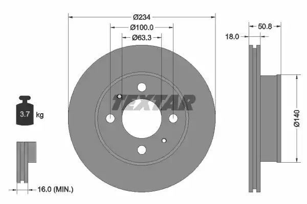 TARCZA HAM. HYUNDAI P. ATOS 1,0-1,1 97-08 Textar 92146803