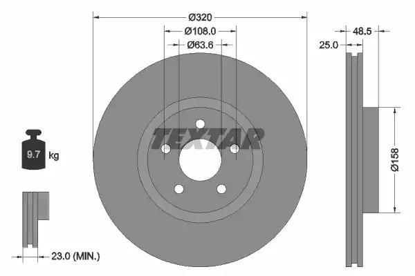 TARCZA HAM. VOLVO P. C70/S40/V50 04-12 Textar 92149105
