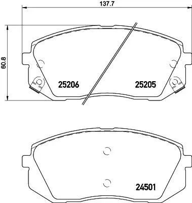 KLOCKI HAM. KIA P. CEED/OPTIMA/SPORTAGE/XCEED 1,0-2,4 18- Textar 2520504