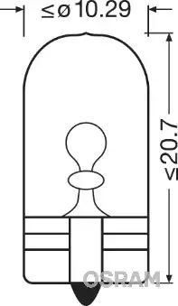 ŻARÓWKA W6W 12V 6W W2,1X9,5D 10SZT MINIXEN Osram 2886X