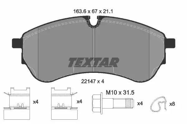 KLOCKI HAM. VW P. CRAFTER 2,0 TDI 16-/MAN TGE 16- 163,6X67MM Textar 2214701