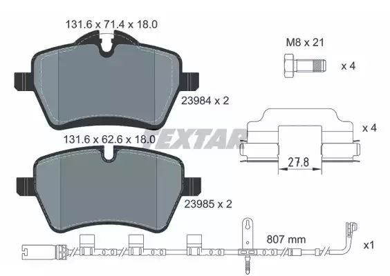 KLOCKI HAM. MINI P. COOPER S 1,6 10-13 Textar 2398407