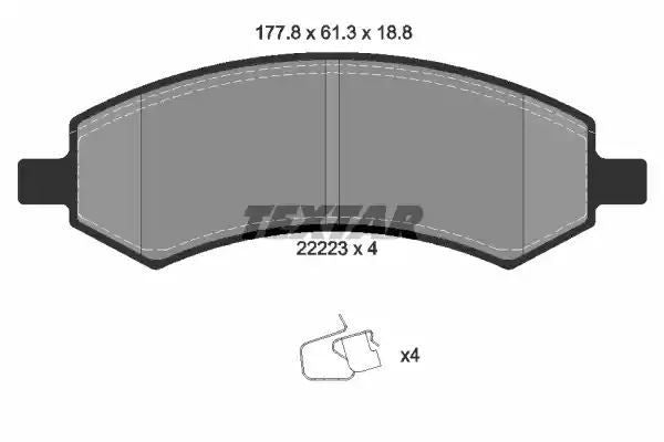 KLOCKI HAM. DODGE RAM P. 1500 5,7 4WD 10-/12- Textar 2222301
