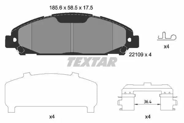 KLOCKI HAM. FORD P. MUSTANG 14- Textar 2210901