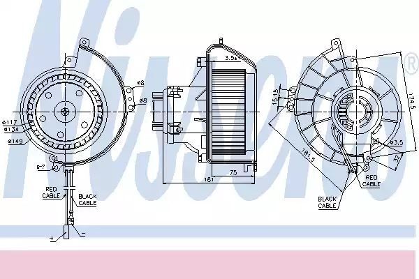 SILNIK DMUCHAWY OPEL ASTRA G (98-), OPEL ASTRA H (04-), OPEL ZAFIRA A (99-), CHEVROLET VIVA (05-), Nissens 87081