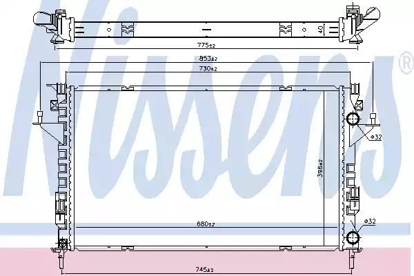 CHŁODNICA RENAULT CLIO II (01-), RENAULT ESPACE IV (02-), RENAULT LAGUNA II (01-), RENAULT VEL SATIS (02-) Nissens 637666