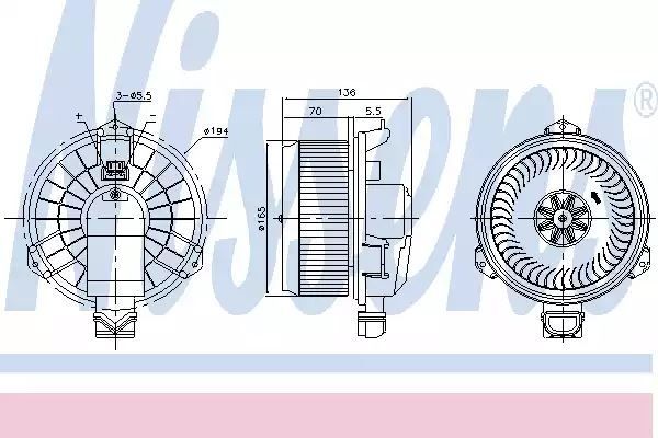 SILNIK DMUCHAWY FORD MONDEO V (14-), FORD EDGE (15-), FORD FUSION US (13-), FORD GALAXY IV (15-), FORD S-MAX (15-), LINCOLN MKZ II (13-) Nissens 87419