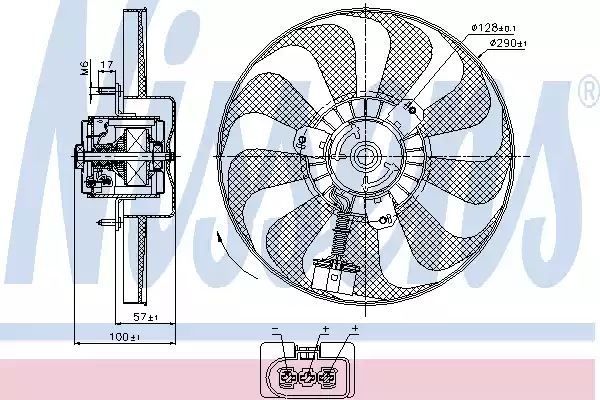WENTYLATOR CHŁODNICY AUDI A 3 / S 3 (8L) (96-), AUDI TT  (8N) (98-), SEAT CORDOBA (6L) (02-), SEAT IBIZA IV (6L) (01-), SEAT IBIZA V (6J) (0 Nissens 85684