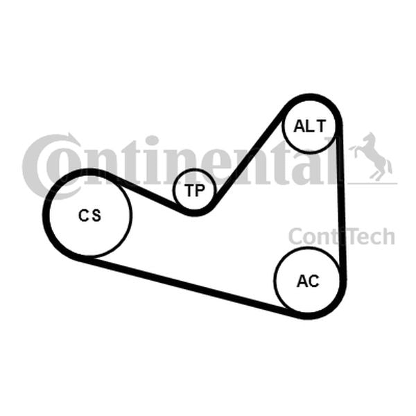 ZESTAW PASKA WIELOROWK. CITROEN 1,4 16V/1,6 16V ContiTech 6PK1050K3