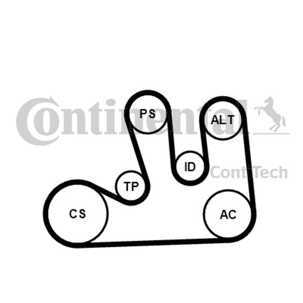 ZESTAW PASKA WIELOROWK. RENAULT 1,4-2,0 ContiTech 5PK1750K1