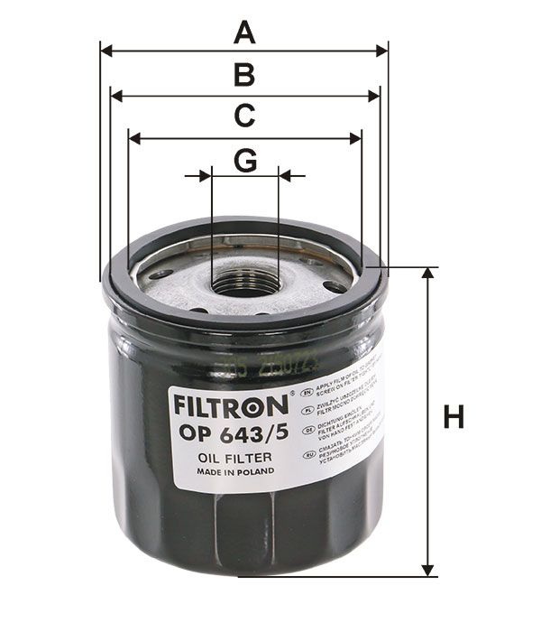 FILTR OLEJU Filtron OP643/5