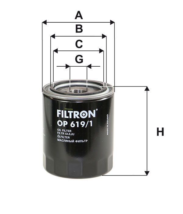 FILTR OLEJU Filtron OP619