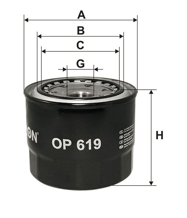 FILTR OLEJU Filtron OP619